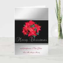 Elegante plata, negro, poinsettia -Personalizado
