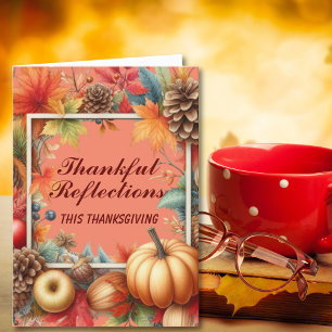 Tarjeta Festiva Elegante Poema de Acción de Gracias de Otoño de Gr