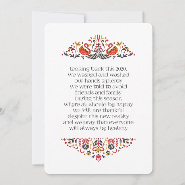 Tarjeta Festiva Elegante poema del Día de Acción de Gracias de la  (Anverso)
