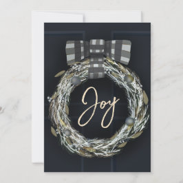 Tarjeta Festiva Elegante puerta de la Marina Minimalista Wreath Jo