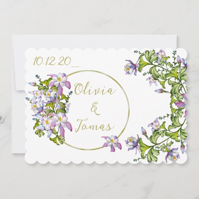 Tarjeta Festiva Elegante ramo de colinas acuáticas (Anverso)