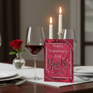 Tarjeta Festiva Elegante Red Roses Feliz Día de San Valentín