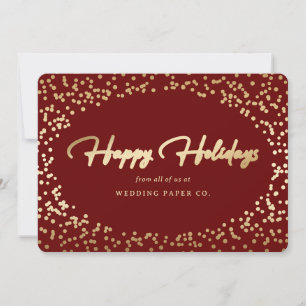 Tarjeta Festiva Elegante Relieve metalizado dorado Rojo Mano Lette