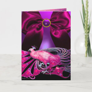 TARJETA FESTIVA ELEGANTE ROSA DE ROSA, FUCHSIA DE PIEDRA DE GEMASI