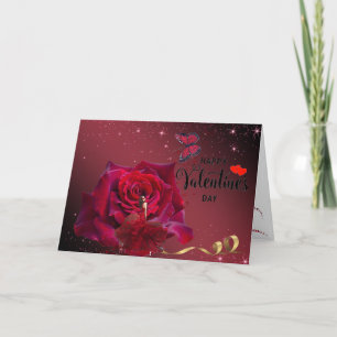 Tarjeta Festiva elegante rosas de San Valentín