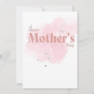 Tarjeta Festiva Elegante Roze Waterverf Moederdag