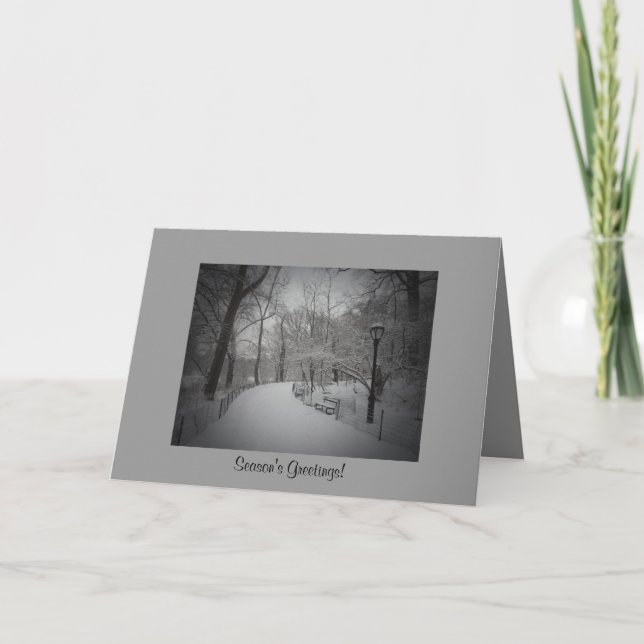 Tarjeta Festiva Elegante saludo de temporada de invierno - Central (Anverso)