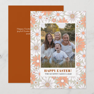 Tarjeta Festiva Elegante Sencilla Colorida Floral Pascua Foto Fami