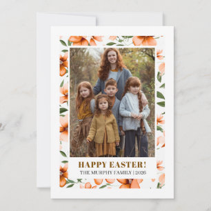 Tarjeta Festiva Elegante Sencilla Colorida Floral Pascua Foto Fami