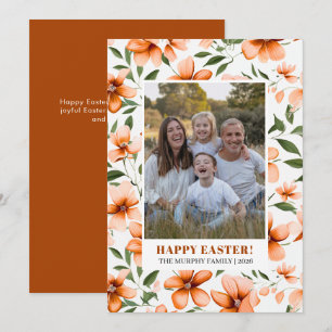 Tarjeta Festiva Elegante Sencilla Colorida Floral Pascua Foto Fami