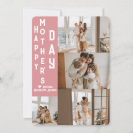 Tarjeta Festiva Elegante Sencillo Feliz Día de la Madre Collage de