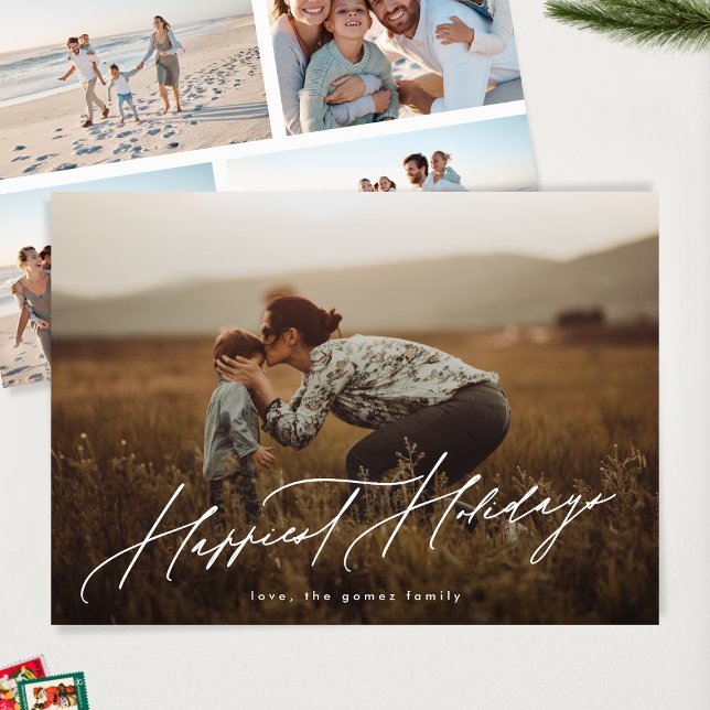 Tarjeta Festiva Elegante simple 5 tipografía fotográfica más feliz (Subido por el creador)