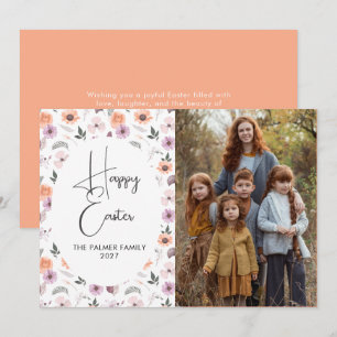 Tarjeta Festiva Elegante Simple Dulce floral de primavera de Pascu