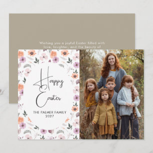 Tarjeta Festiva Elegante Simple Dulce floral de primavera de Pascu