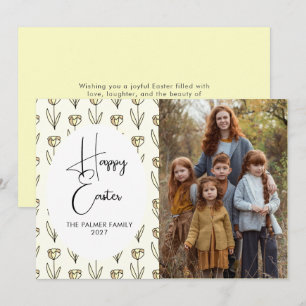 Tarjeta Festiva Elegante Simple Dulce floral de primavera de Pascu