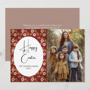 Tarjeta Festiva Elegante Simple Dulce floral de primavera retrato