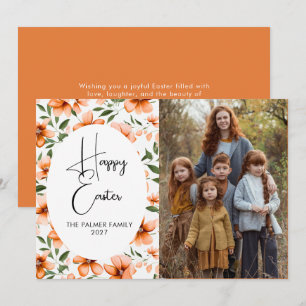 Tarjeta Festiva Elegante Simple Dulce floral de primavera retrato