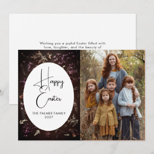Tarjeta Festiva Elegante Simple Dulce floral de primavera retrato 