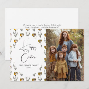 Tarjeta Festiva Elegante Simple Dulce floral de primavera retrato