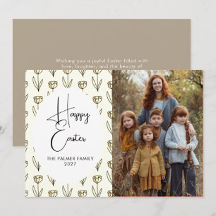 Tarjeta Festiva Elegante Simple Dulce floral de primavera retrato