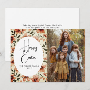 Tarjeta Festiva Elegante Simple Dulce floral de primavera retrato 
