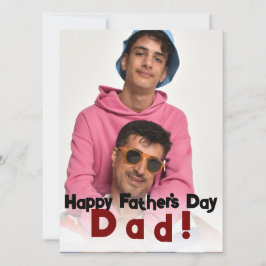 Tarjeta Festiva Elegante, simple feliz día del padre, foto de papá