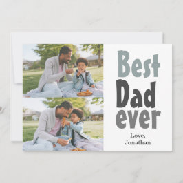 Tarjeta Festiva Elegante, simple, mejor papá, foto del día de los