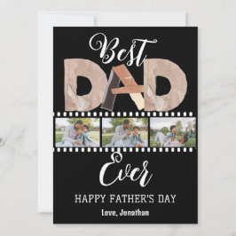 Tarjeta Festiva Elegante, simple, mejor papá, foto del día de los