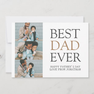 Tarjeta Festiva Elegante, simple, mejor papá, foto del día de los 