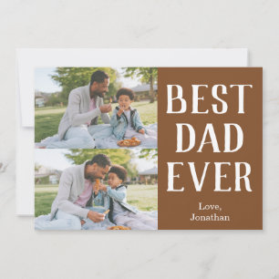 Tarjeta Festiva Elegante, simple, mejor papá, foto del día de los 