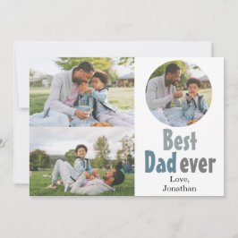 Tarjeta Festiva Elegante, simple, mejor papá, foto del día de los