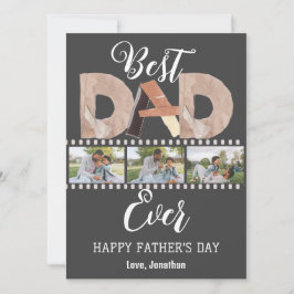 Tarjeta Festiva Elegante, simple, mejor papá, foto del día de los