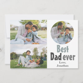 Tarjeta Festiva Elegante, simple, mejor papá, foto del día de los