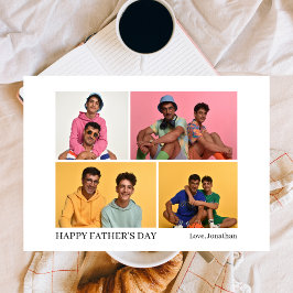 Tarjeta Festiva Elegante, simple, mejor papá que nunca padre Día 4