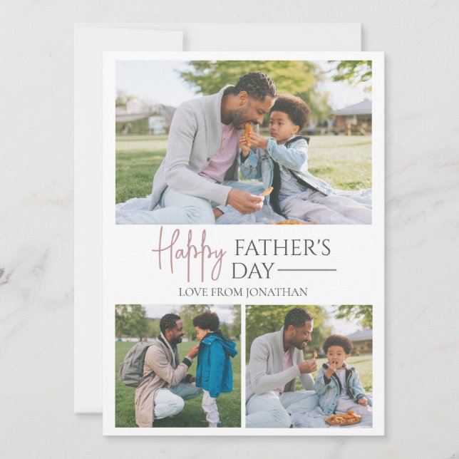 Tarjeta Festiva Elegante, simple, mejor papá que nunca padre Día 4 (Anverso)