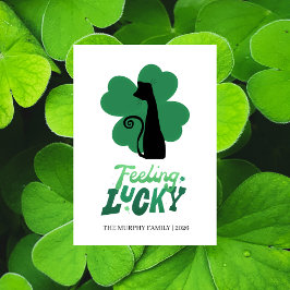 Tarjeta Festiva Elegante Simple Trébol Foto Día de San Patricio