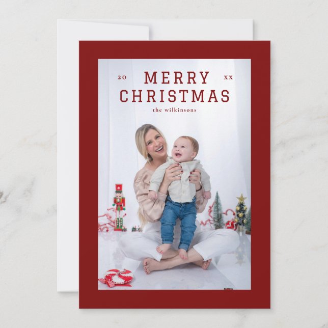 Tarjeta Festiva Elegante, simple y espesa, bordeado (Anverso)