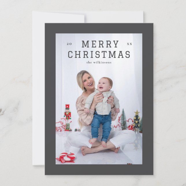 Tarjeta Festiva Elegante, simple y espesa, bordeado (Anverso)