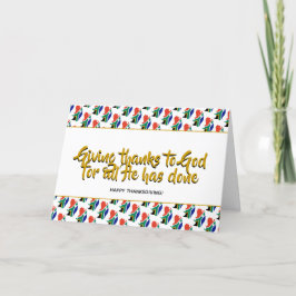 Tarjeta Festiva Elegante SUDÁFRICA Dando gracias