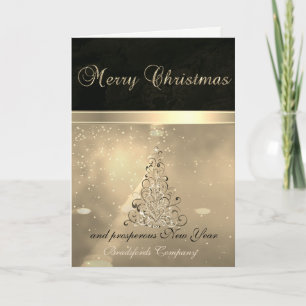 Tarjeta Festiva Elegante Tendencia Negro, Árbol de Navidad, Corpo