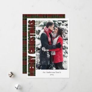 Tarjeta Festiva Elegante tipografía Navidades de la Planta Verde R