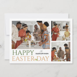 Tarjeta Festiva elegante Typography Easter family tres fotos