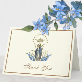 Tarjeta Festiva Elegante Virgen María Religiosa Católica Floral Ho