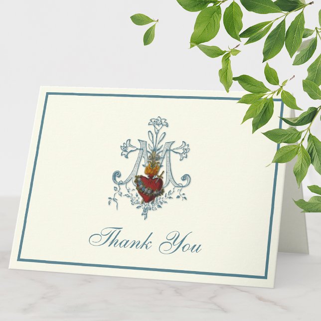 Tarjeta Festiva Elegante Virgen María Religiosa Floral Católica (Subido por el creador)