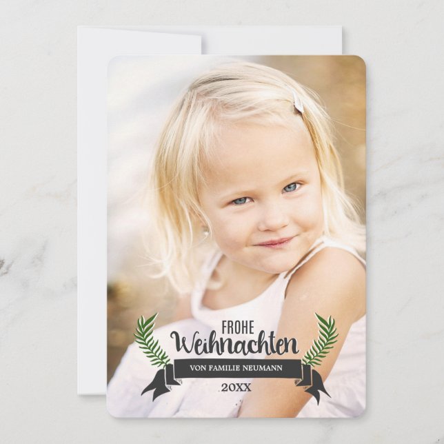 Tarjeta Festiva Elegante Weihnachtsfotokarten (Anverso)