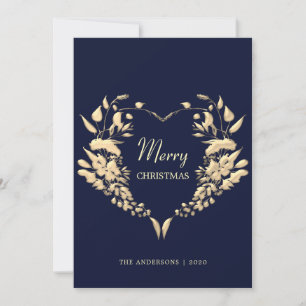 Tarjeta Festiva Elegante Wreath Merry Christmas