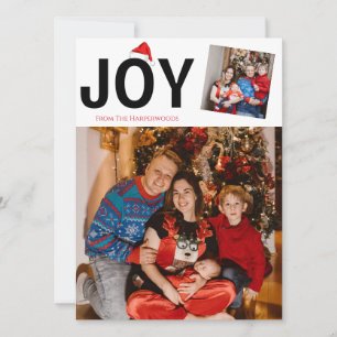 Tarjeta Festiva Elegante y alegre familia de dos Navidades de foto