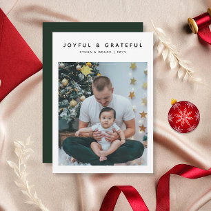 Tarjeta Festiva Elegante y alegre foto de Navidades de familia