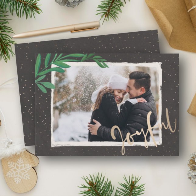 Tarjeta Festiva Elegante y alegre foto de Navidades negros (Subido por el creador)