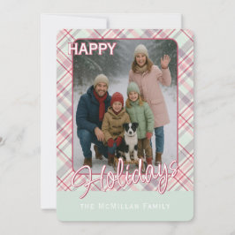 Tarjeta Festiva Elegante y Clásico Patrón de Cuadro Rústico